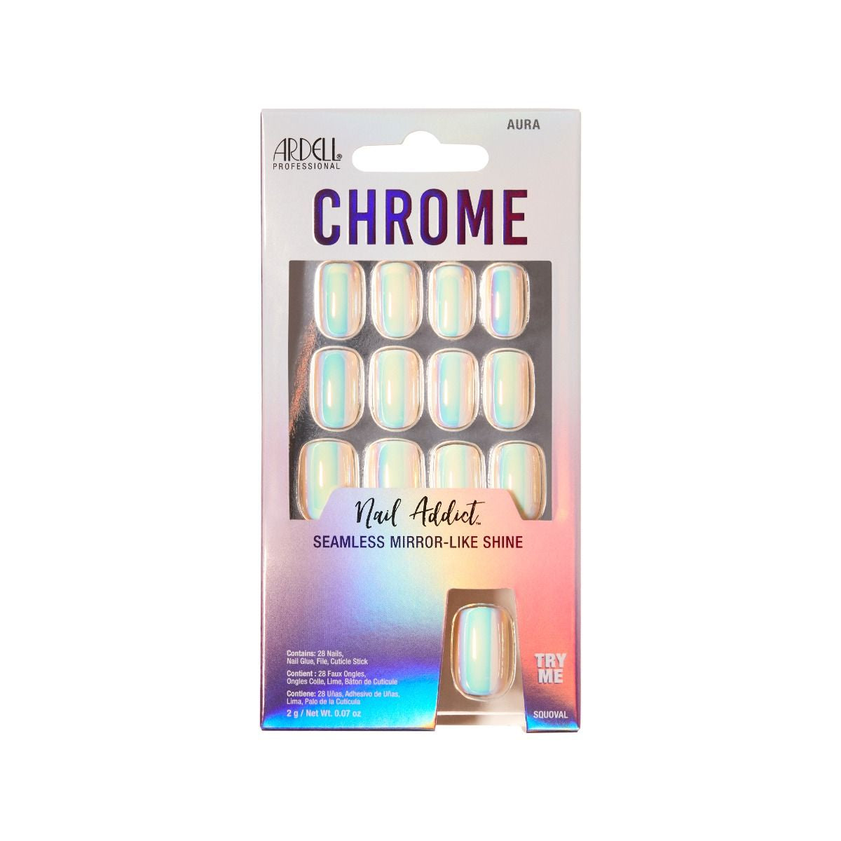 Ardell Nail Addict Premium Chrome Aura Press - on Nails #37430