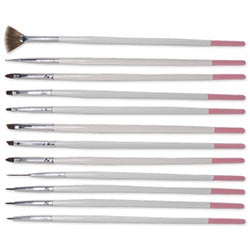 High - Quality 12 - Piece Synthetic Bristles Nail Art Brush Set