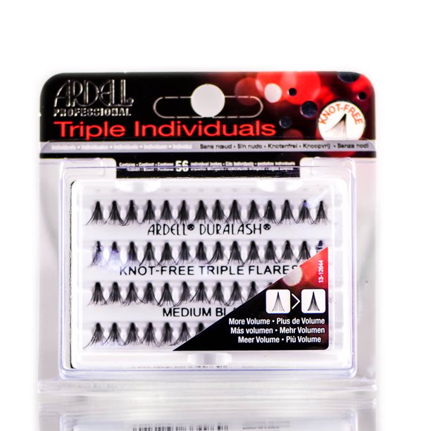 Ardell Knot-Free Medium Black Triple Individual False Eyelashes #66496