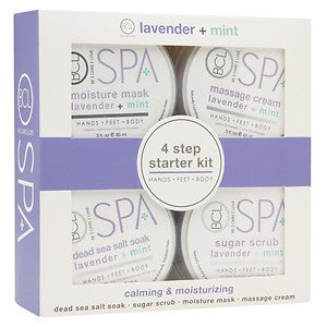 BCL SPA Relaxing Lavender and Refreshing Mint Four - Step Starter Kit for Manicure, Pedicure, and Body Treatment (3 ounces)
