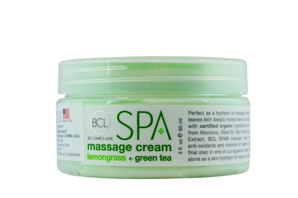 BCL SPA 3oz Lemongrass and Green Tea Enriched Massage Cream