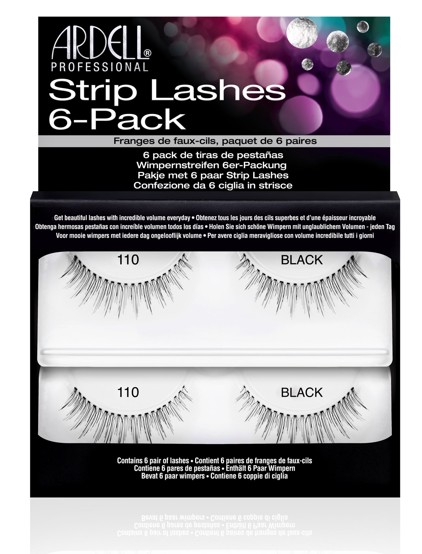 6-Pack Ardell Natural Strip Lashes in Classic Black #110