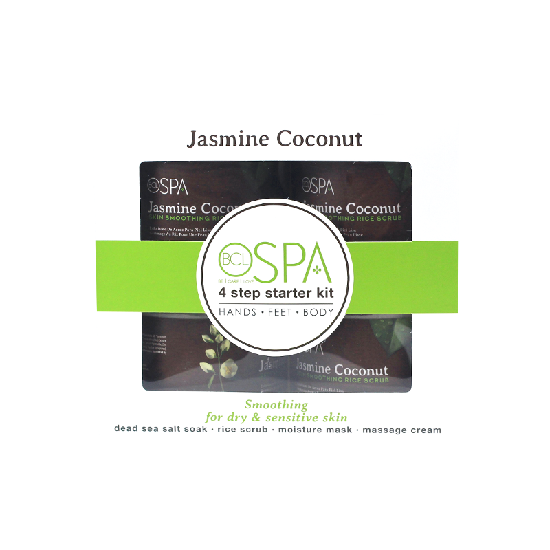 BCL SPA Jasmine Coconut Four - Step Starter Kit for Manicure, Pedicure, and Body Treatment