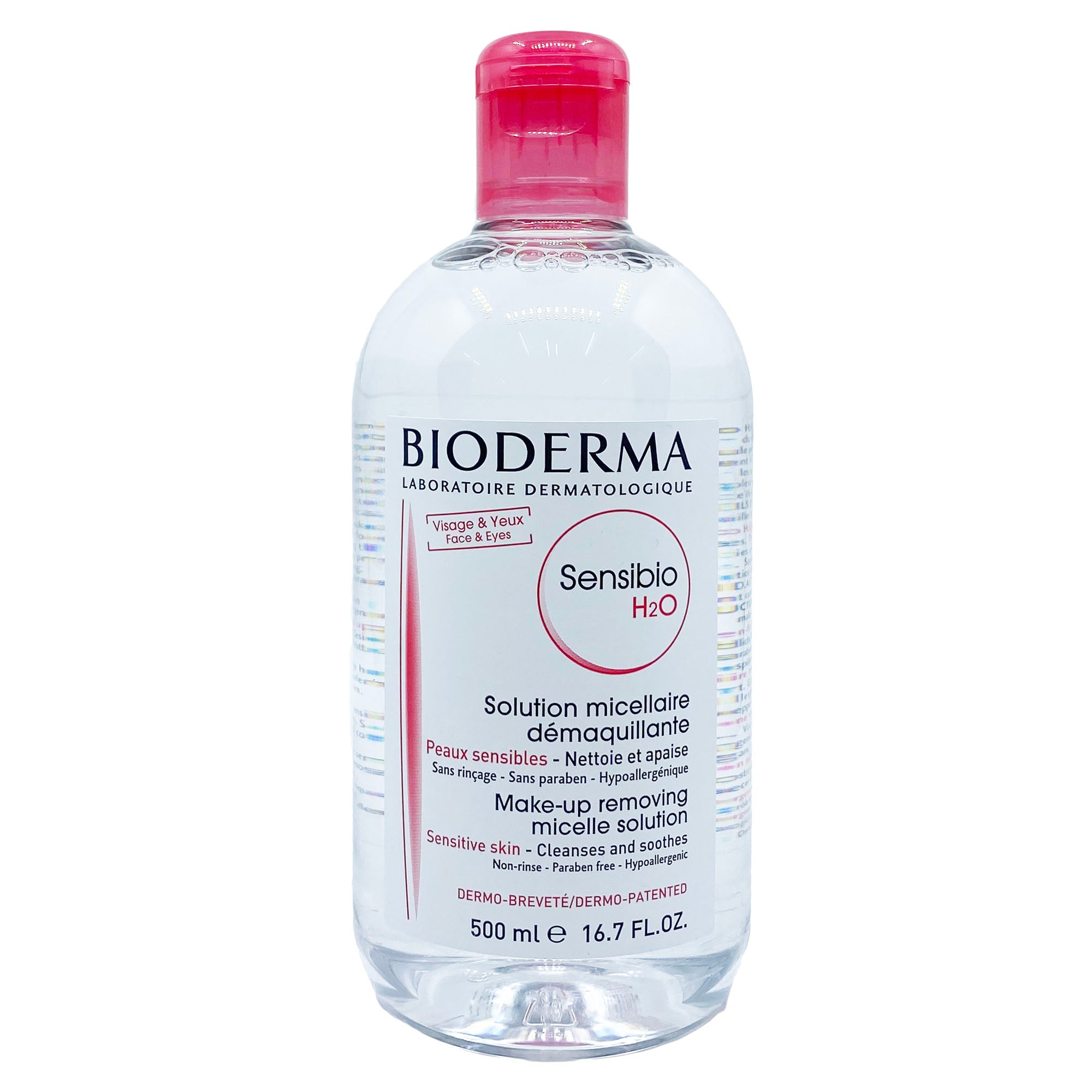 Bioderma Sensibio H2O Micellar Water Makeup Remover for Sensitive Skin - 16.7 Fluid Ounces (500 ml) Facial Cleansing Product