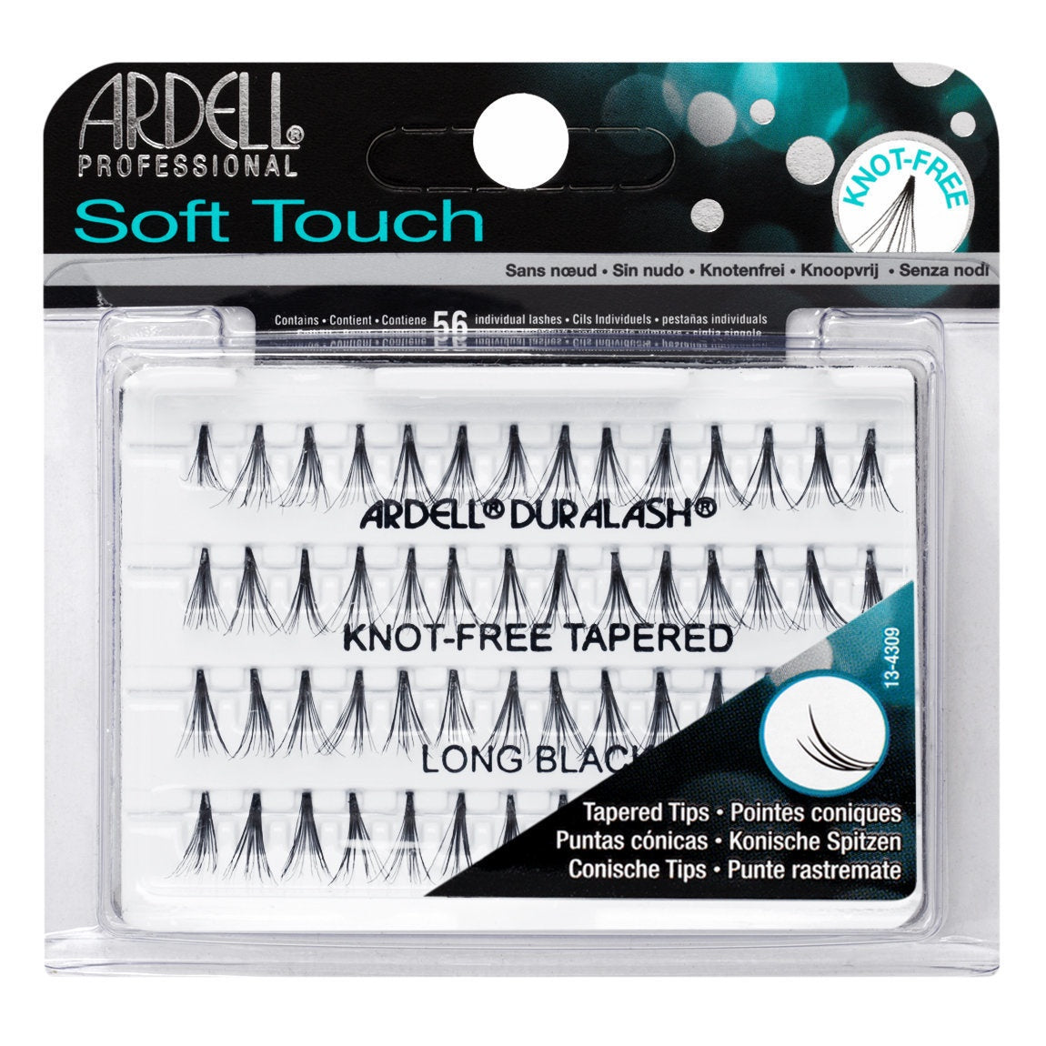 Ardell Soft Touch Knot-Free Long Individual False Eyelashes in Black Color, Product Code #68285