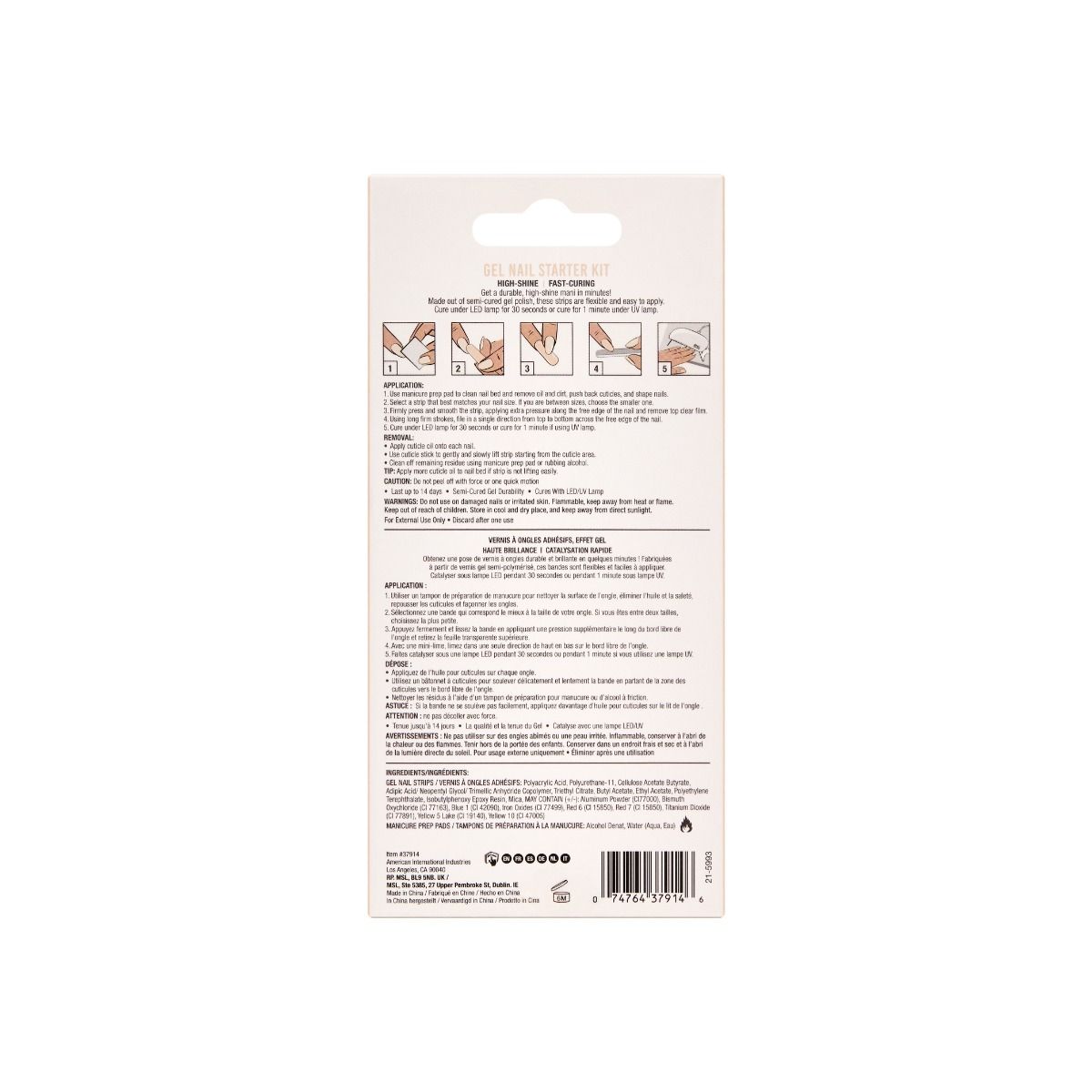 Ardell Gel Nail Strip Starter Kit for Beginners, Cashmere Sands Shade #37914