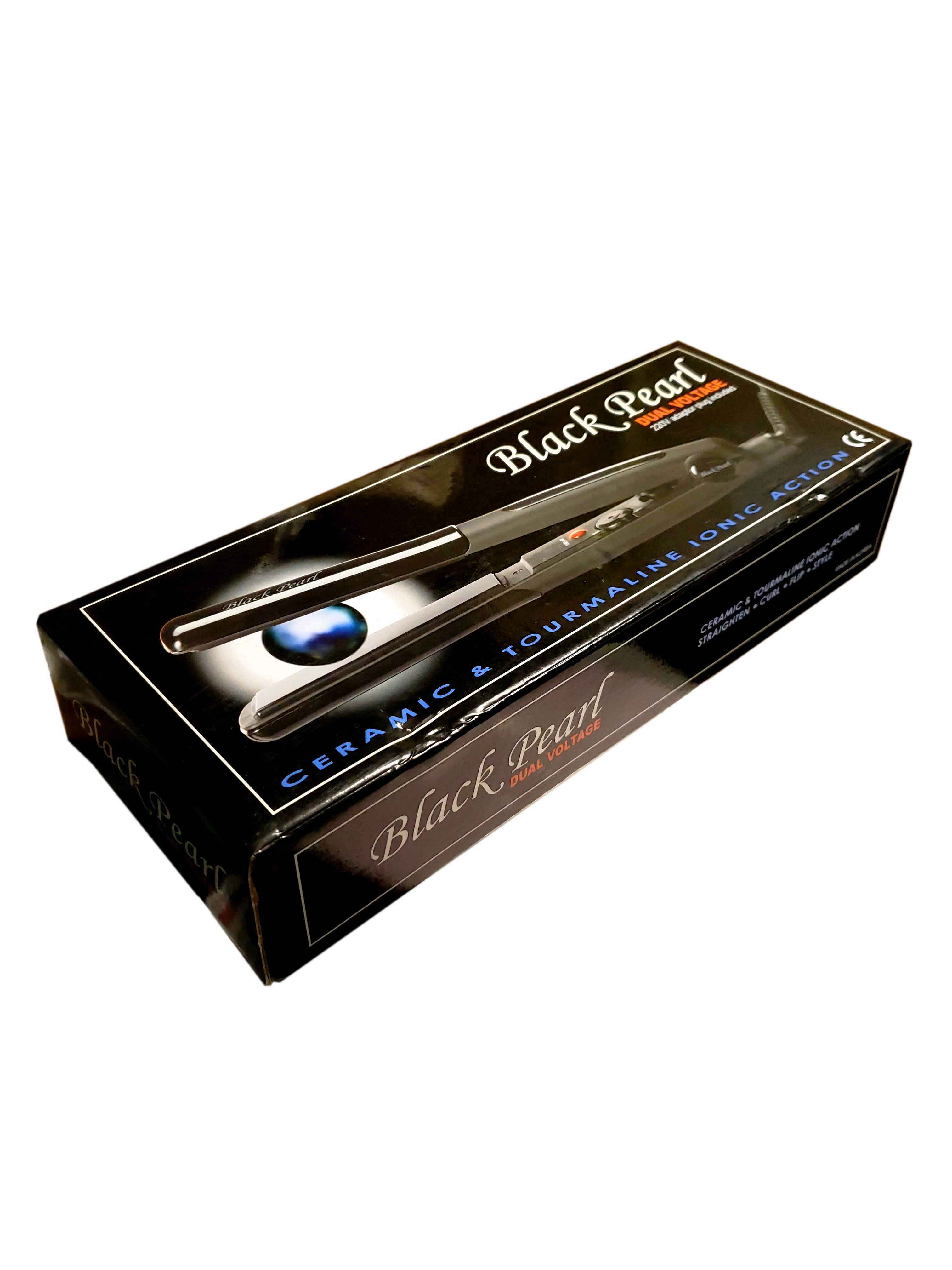 Black Pearl Ceramic Ionic Tourmaline Dual Voltage Hair Straightening Flat Iron