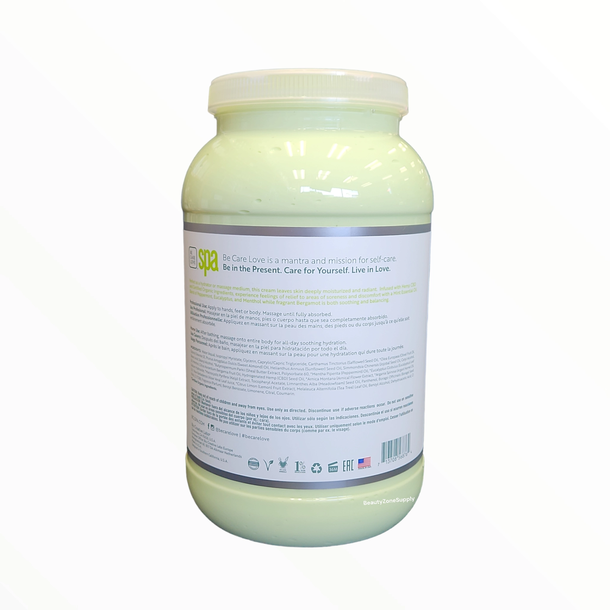 BCL SPA Gallon - Mojito Mint Scented Massage Cream #SPA56876