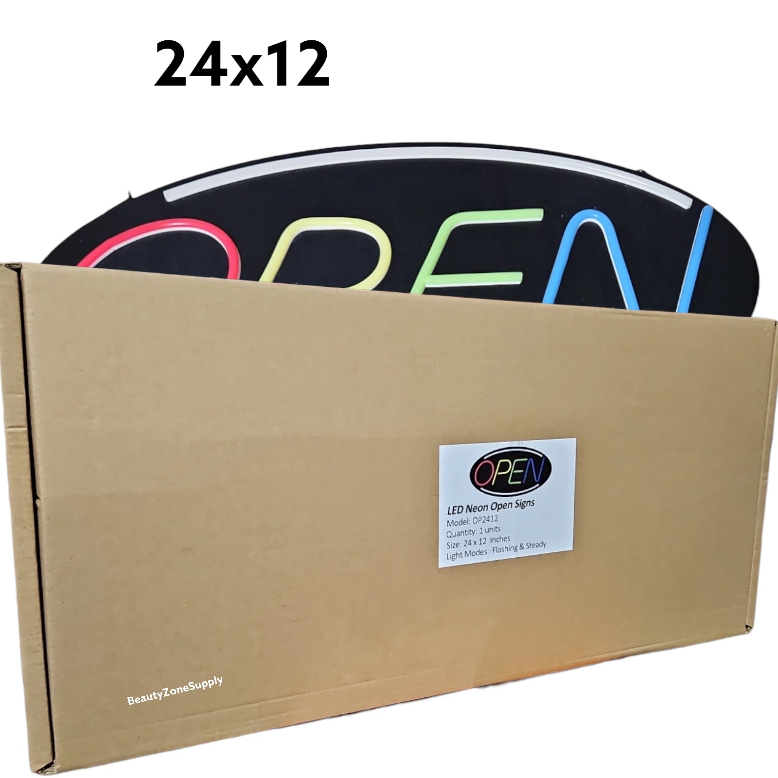 24x12 inches LED Business Neon Open Sign - Model OP2412 for Commercial Use