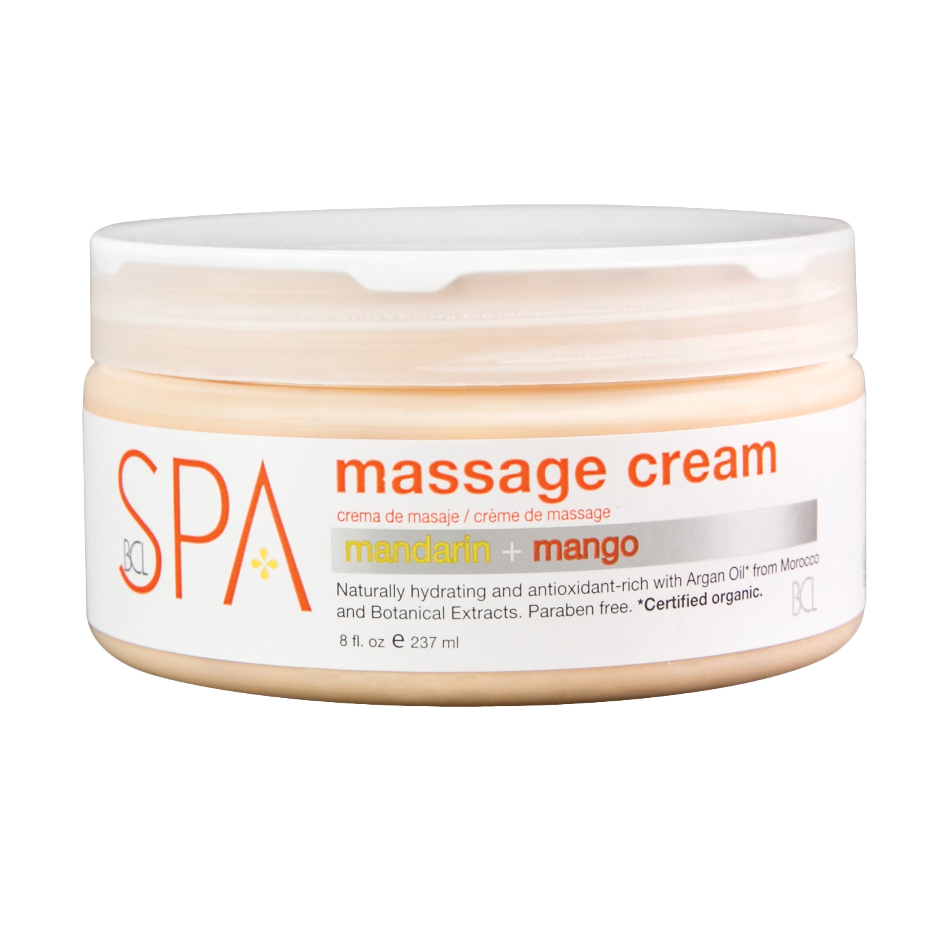 BCL SPA 8 OZ Mandarin and Mango Luxury Massage Cream for Deep Hydration