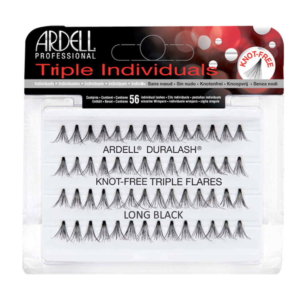 Ardell Knot-Free Long Black Triple Individual False Eyelashes #66497