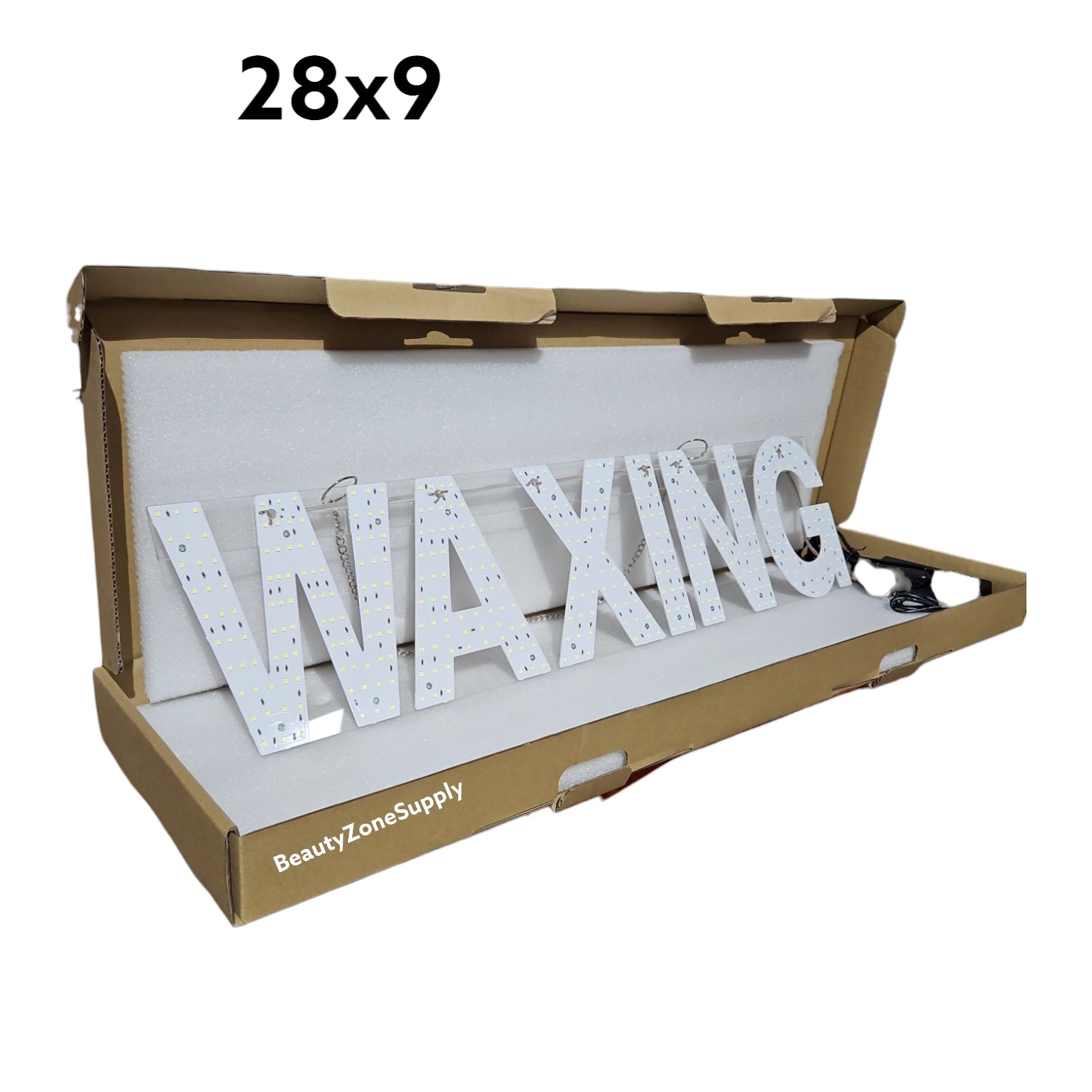 28x7 in 10000k White LED Business Waxing Sign WX2807