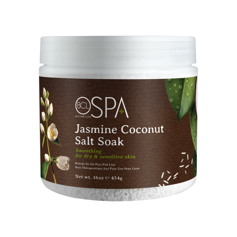 BCL SPA 16oz Jasmine Coconut Flavored Salt Bath Soak for Relaxing SPA Experience