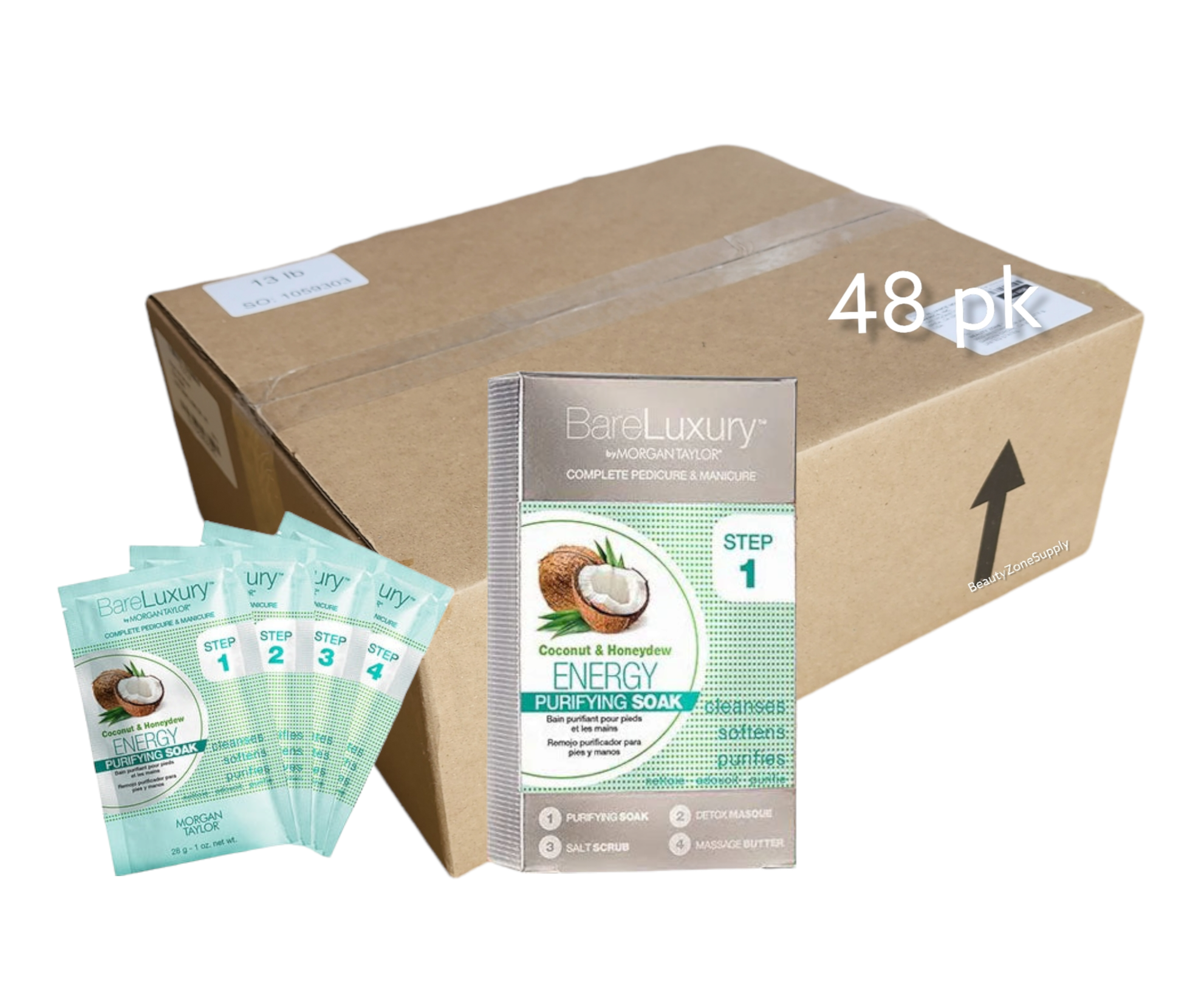 Bare Luxury Pedi 4-in-1 Coconut & Honeydew Energy Set - 48 Pack Case