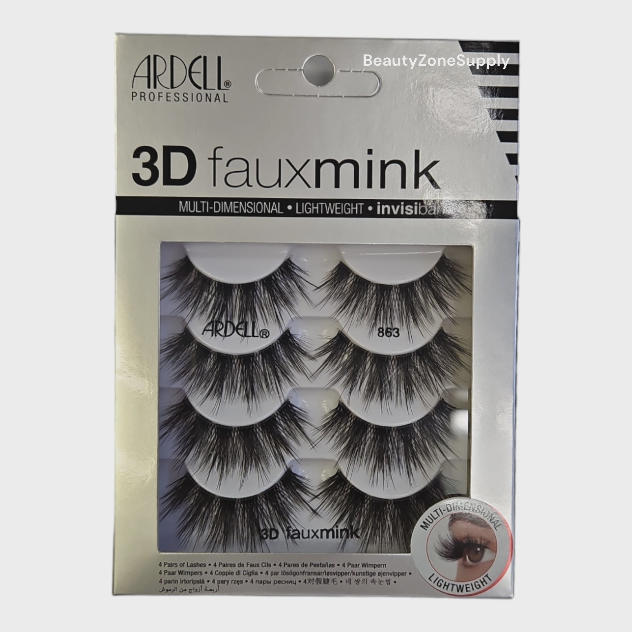 Ardell 3D Faux Mink Strip Eyelash Multipacks 863 - 4 Pack Set #37346