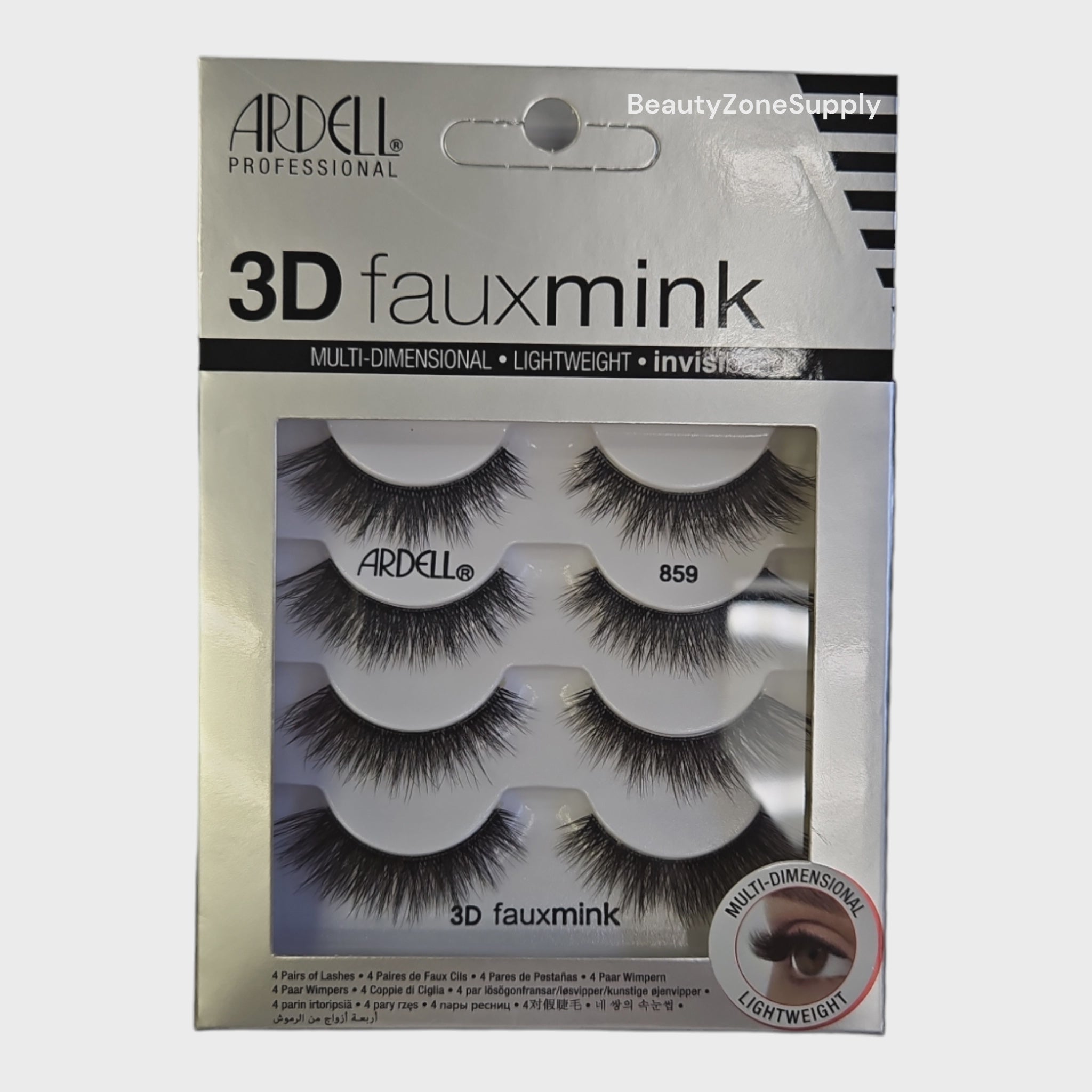 Ardell 4-Pack 3D Faux Mink Strip Lashes Style 859 #37345