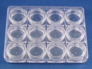 Empty 12-Piece Set of 5g Round Plastic Jars for Salon Use