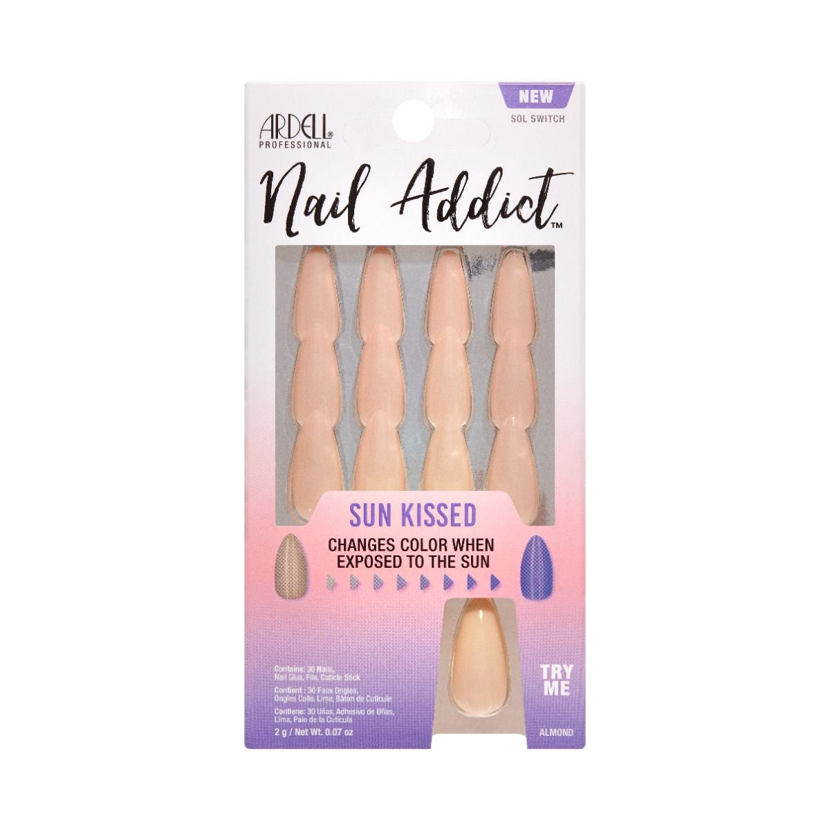 Ardell Fashionable Press-on Nails - Nail Addict Collection, Sun Kissed Sol Switch Design #36612