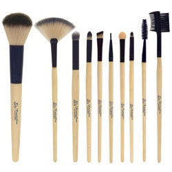 Eco-Friendly 10-Piece Bamboo Synthetic Cosmetic Brush Set