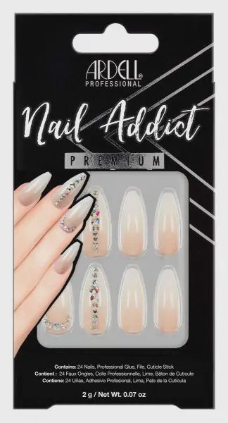 Ardell Premium Press - on Nails, Nude Light Crystals Style #54601