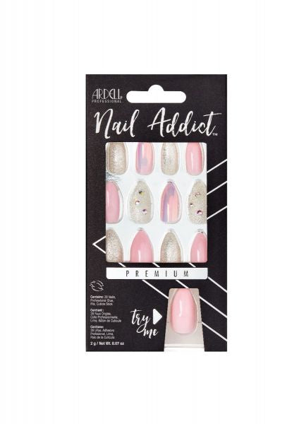 Ardell Premium Press - on Nail Addict Collection Pink Ice Color Nails #51401