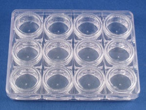 Empty 12-Piece Set of 5g Round Plastic Jars for Salon Use