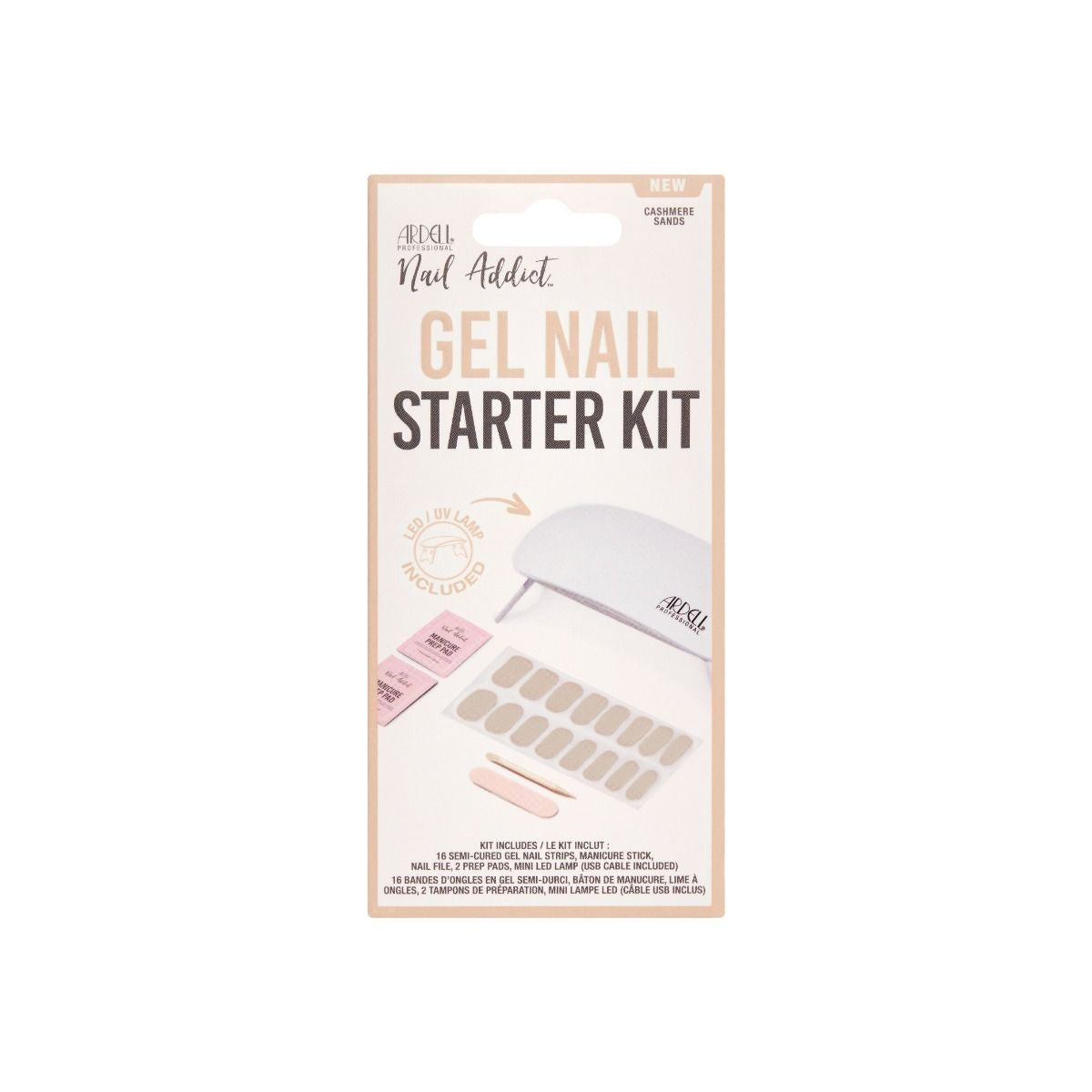 Ardell Gel Nail Strip Starter Kit for Beginners, Cashmere Sands Shade #37914
