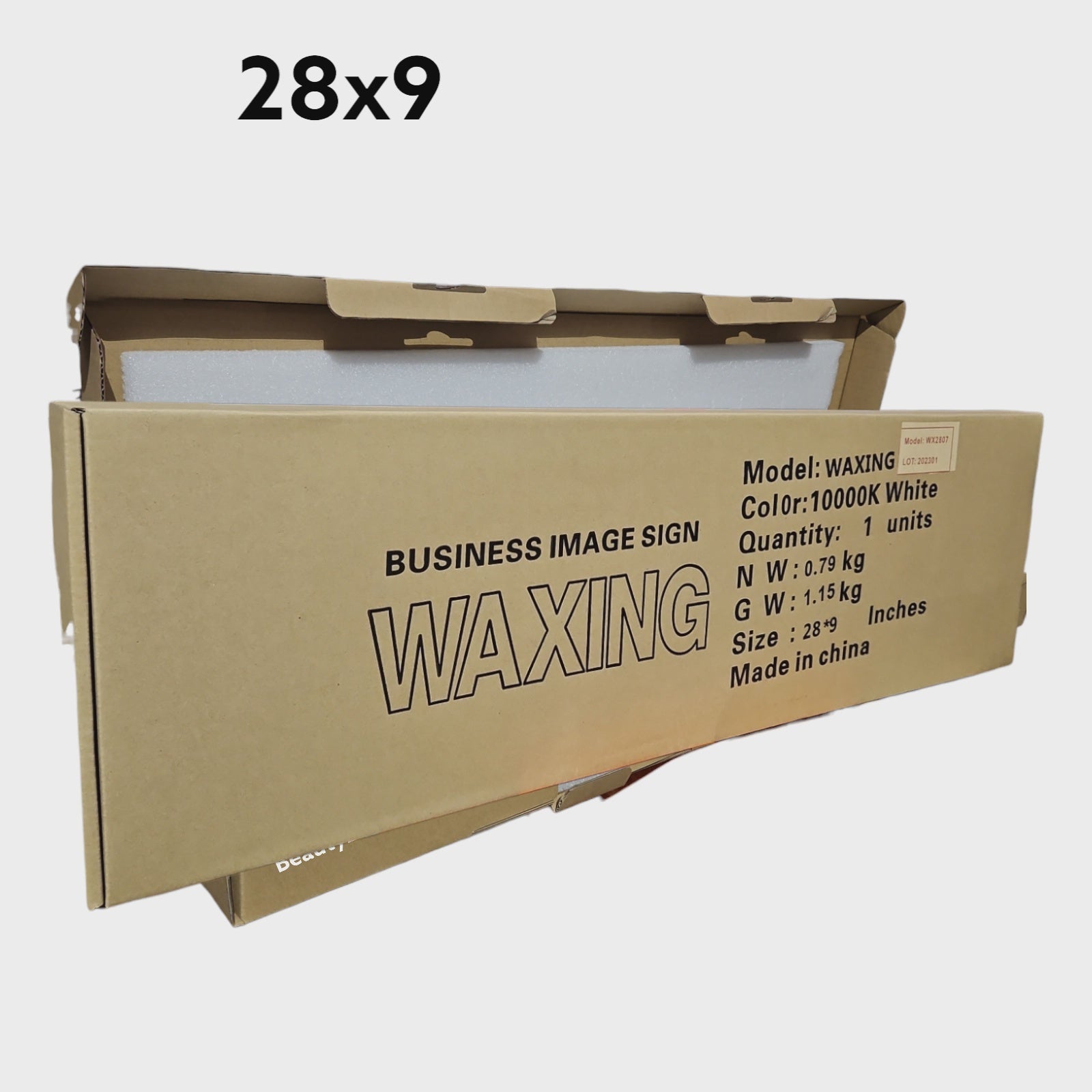 28x7 in 10000k White LED Business Waxing Sign WX2807